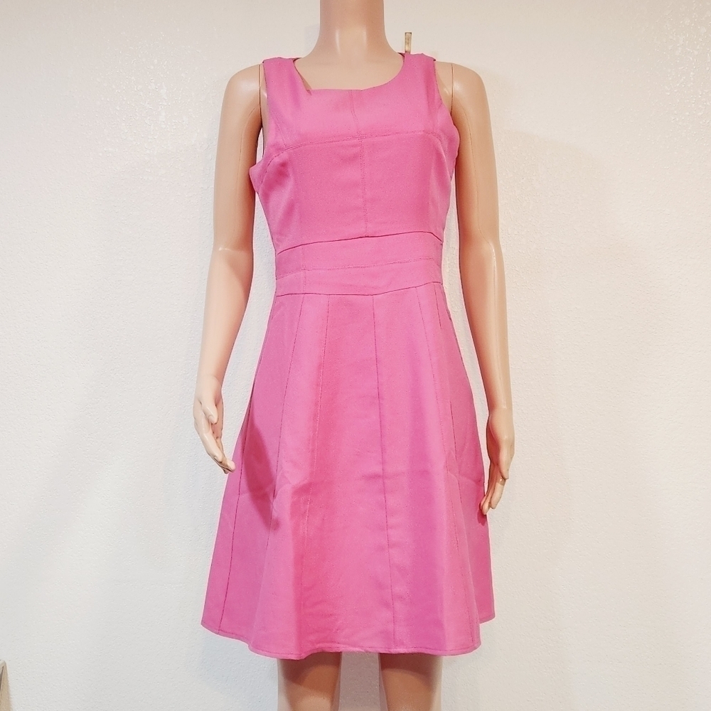 MOON Pink Womens Sleeveless Fit & Flare Dress Size M